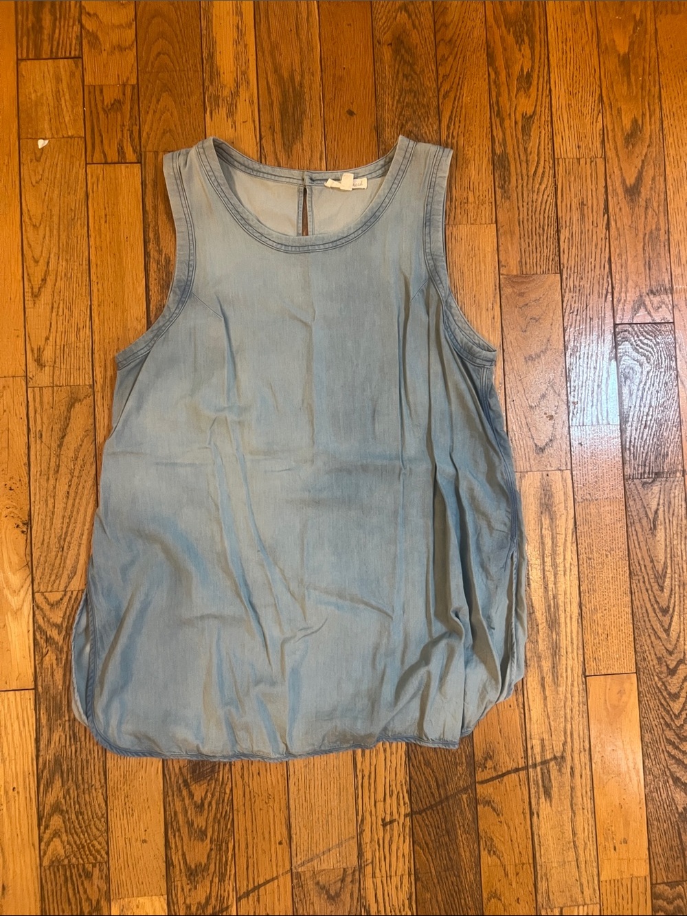 Hem & Thread Pale Blue Sleeveless Scoop Neck Tank